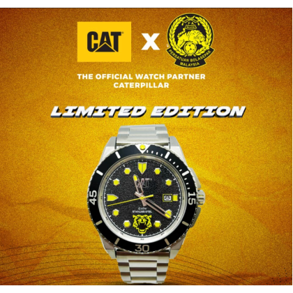 CAT x Harimau Malaya FAM 2.0 QC-141-11-117F Limited Edition Stainless Steel Band Analog Men Watch CAT x Harimau Malaya FAM 2.0 QC-141-11-117F Limited Edition Stainless Steel Band Analog Men Watch
